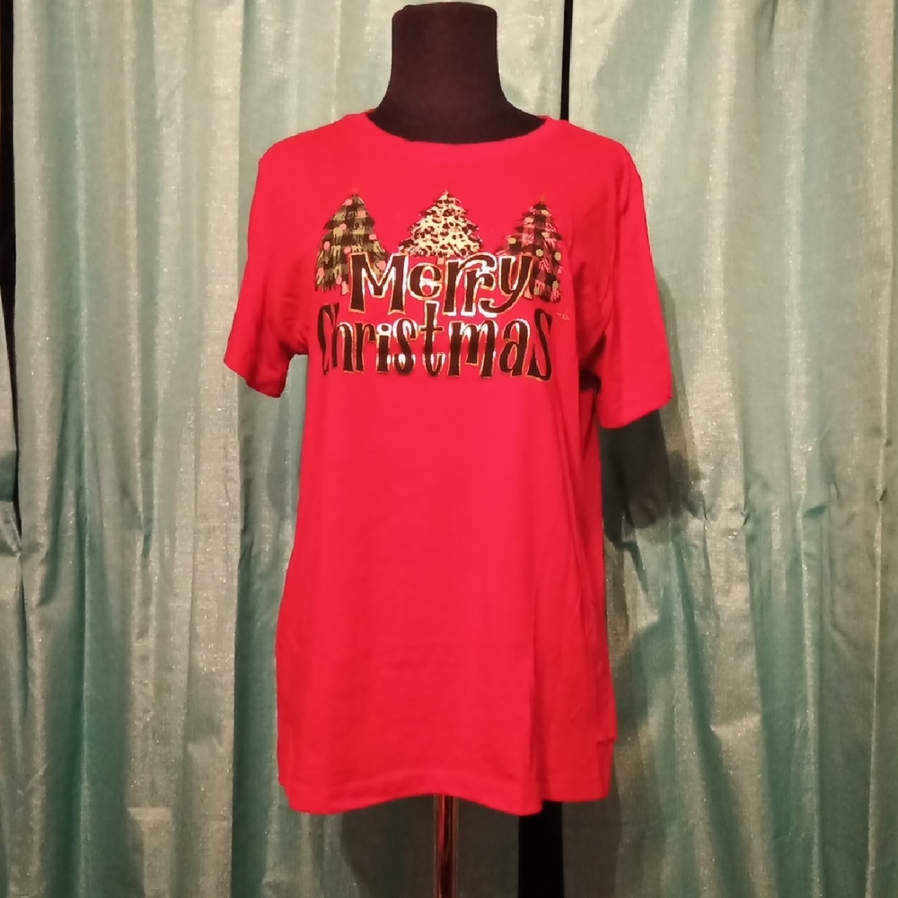 Holiday Time Red Merry Christmas Women's Tee